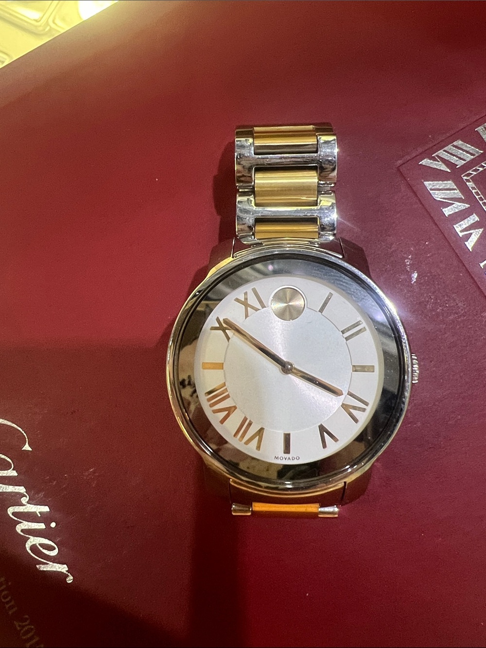 Movado Two-Tone Silver and Gold Roman Dial Watch